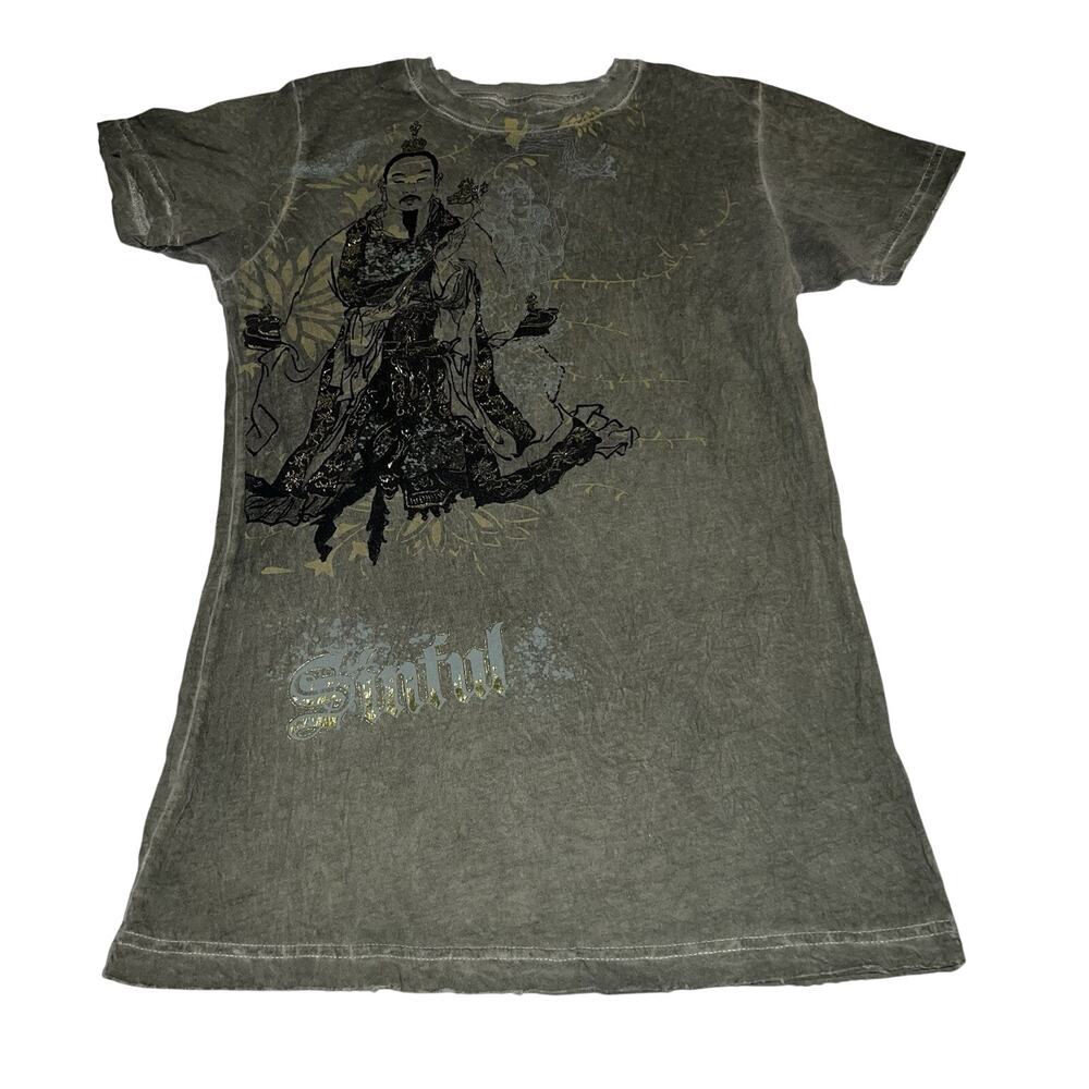Sinful by Affliction Japanese Art Traditional Buddhist Monk Shirt L USA